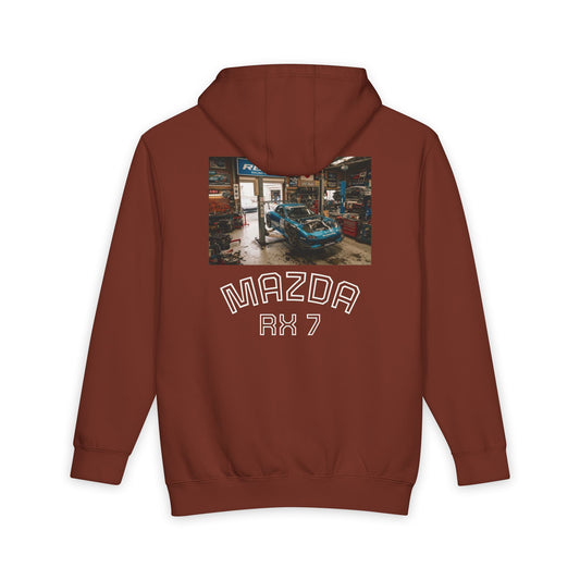 JDM Garage Photo Hoodie — Classic Car Workshop Pullover
