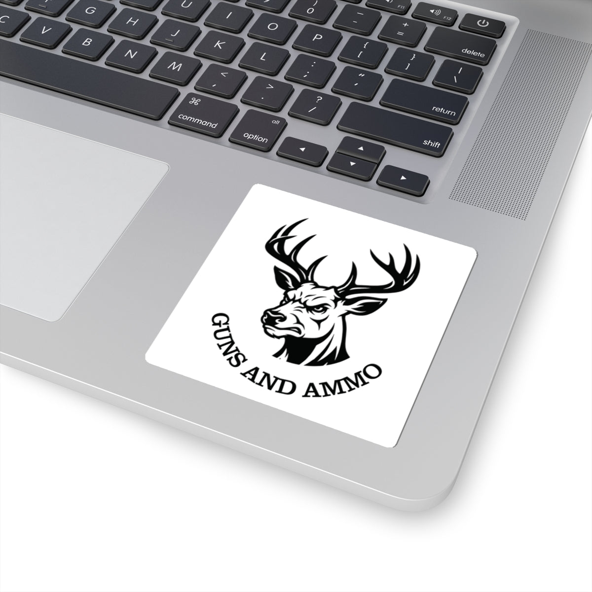 Guns and Ammo Deer Head Sticker — Hunting Rifle Decal