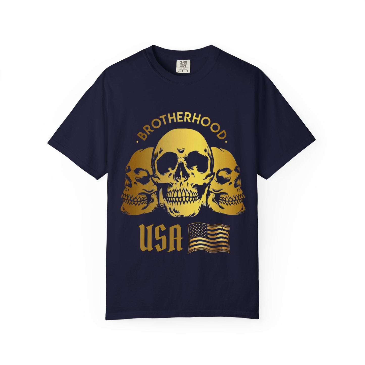 Brotherhood USA Skull T-Shirt — Patriotic Skull Trio Graphic Tee