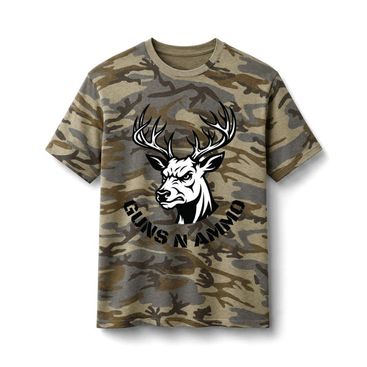 Angry Deer Cotton Camo Tee