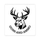 Guns and Ammo Deer Head Sticker — Hunting Rifle Decal
