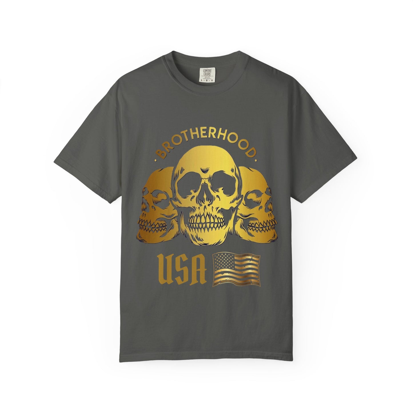 Brotherhood USA Skull T-Shirt — Patriotic Skull Trio Graphic Tee