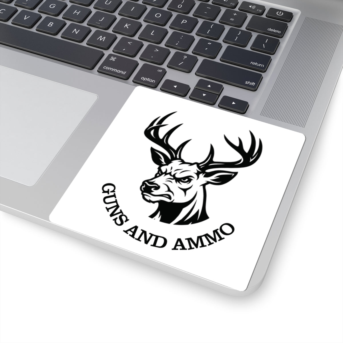 Guns and Ammo Deer Head Sticker — Hunting Rifle Decal