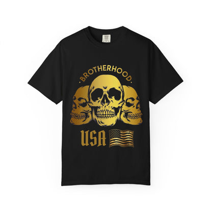 Brotherhood USA Skull T-Shirt — Patriotic Skull Trio Graphic Tee